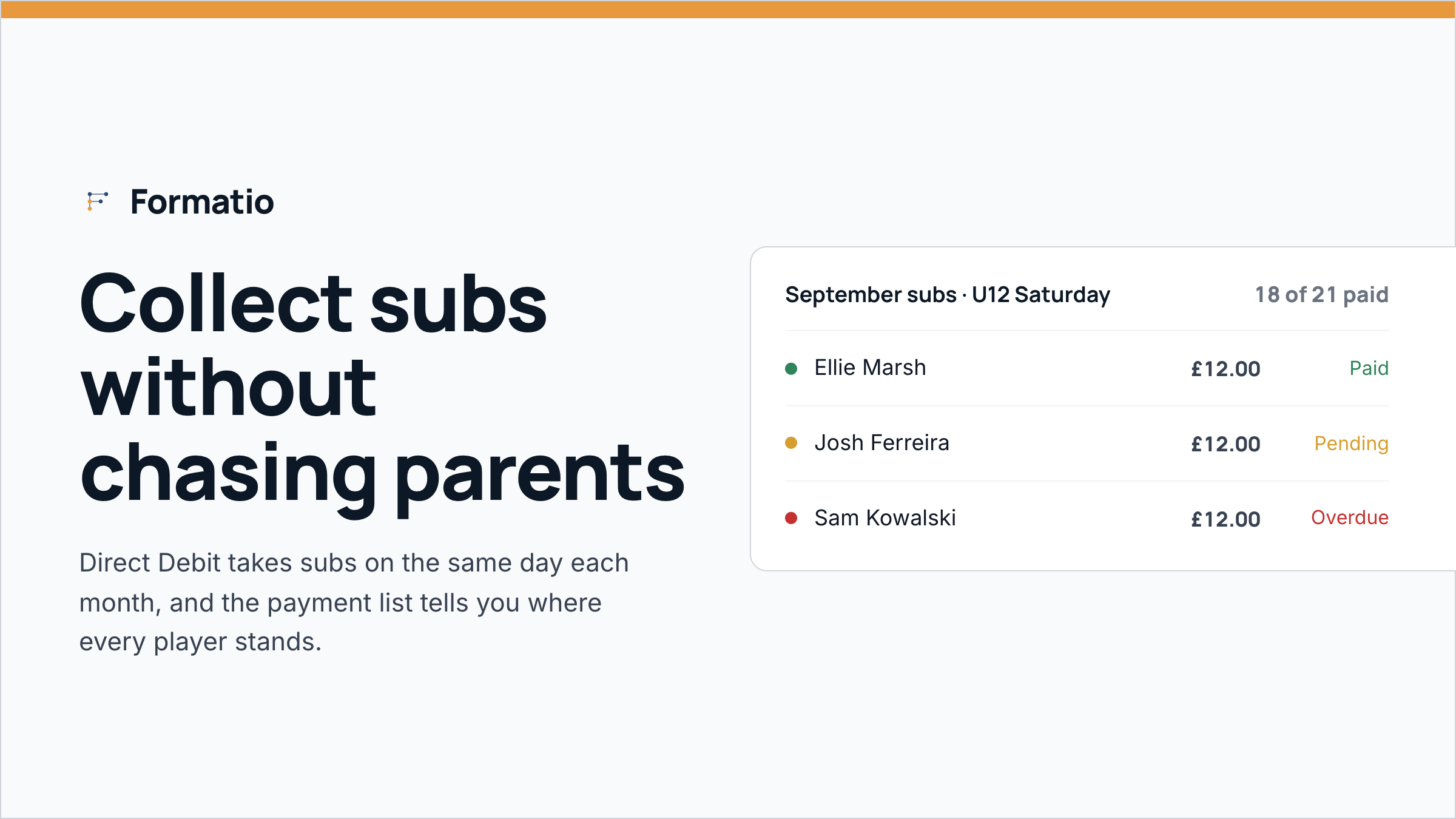 How to collect football subs without chasing parents all season