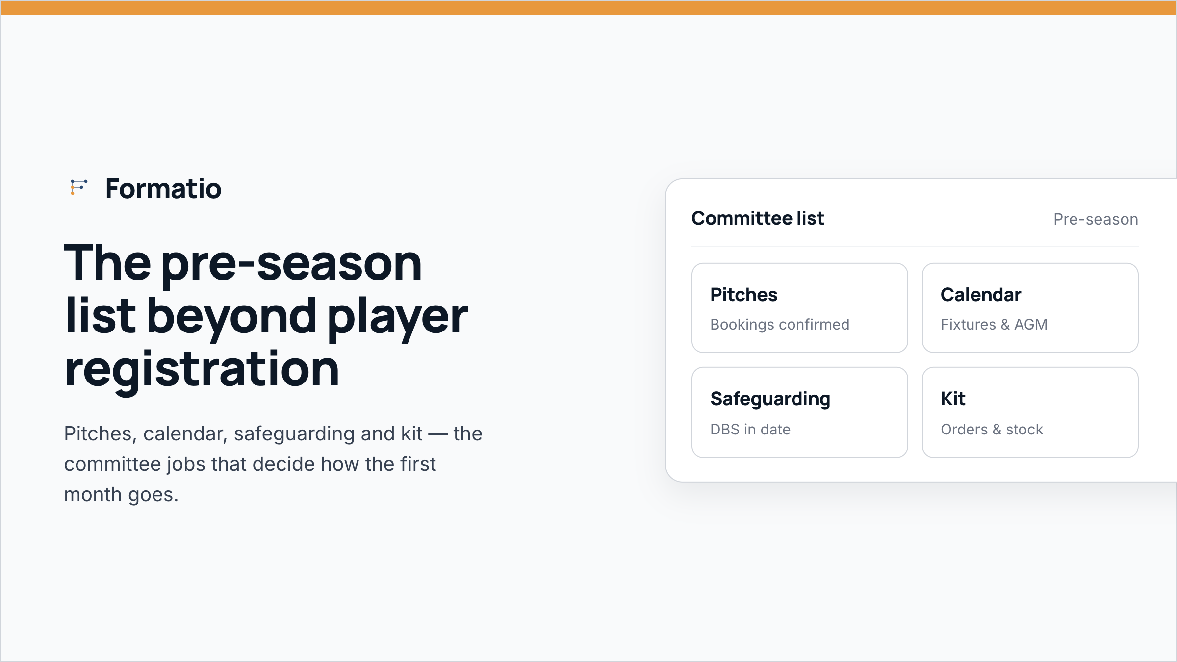 The pre-season list beyond player registration